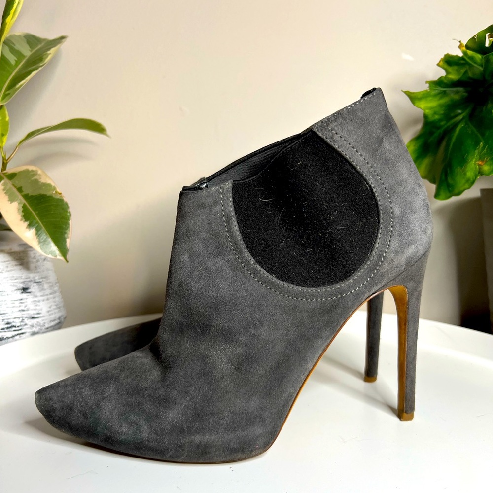 Rupert Sanderson Gray Suede Booties